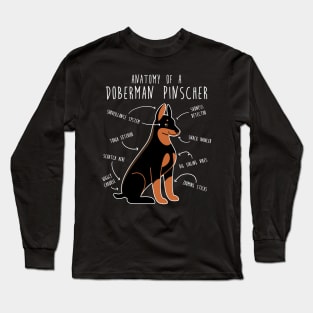 Doberman Anatomy Long Sleeve T-Shirt